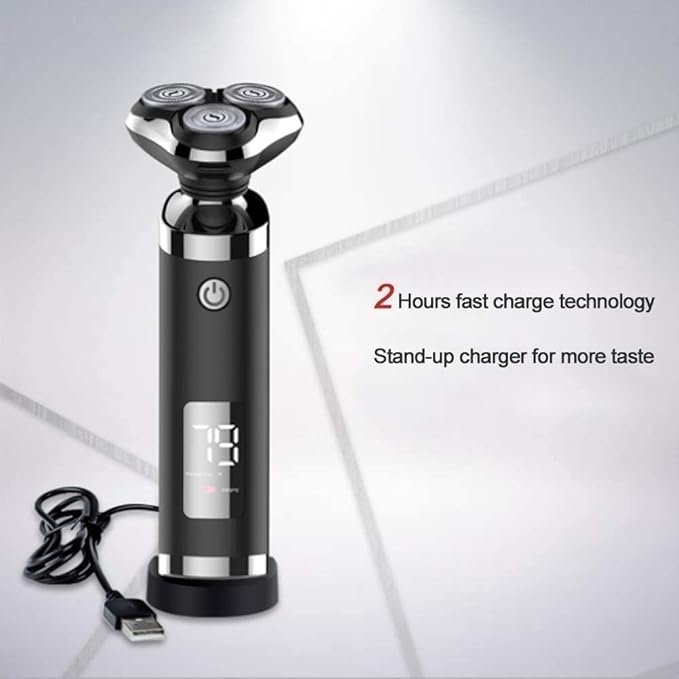 Gifts for Dad 3D Floating Electric Shaver for Men with Smart LCD Screen - Rechargeable Rotary Razor
