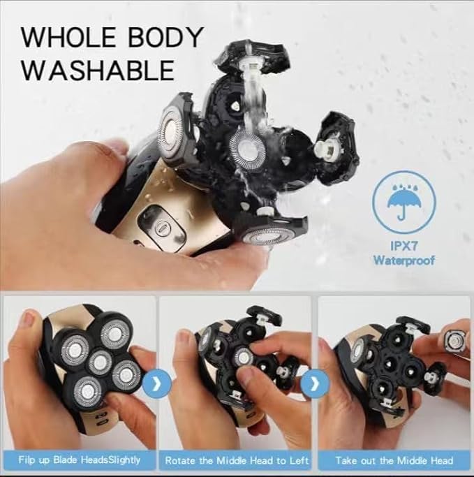4D – 360 Head Shaver. 5-in-1 Electric Head Shavers. (Silver)