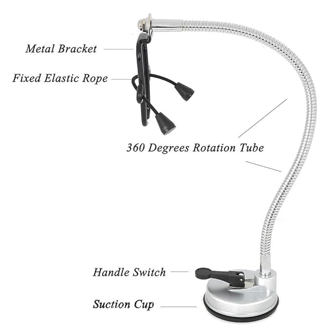 360 ° Freely Rotation Hair Dryer Handsfree Bracket with Sucker. Universal Stainless Hair Dryer Stand Holder for any hair dryer.