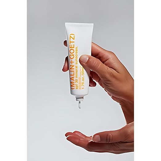 MALIN+GOETZ SPF 30 Mineral Sunscreen | Face &amp Body Broad Spectrum Sun Protection with Zinc Oxide Titanium Dioxide Shea Butter | Hydrating &amp Brightening | Vegan Reef-Safe Cruelty-Free (1.7