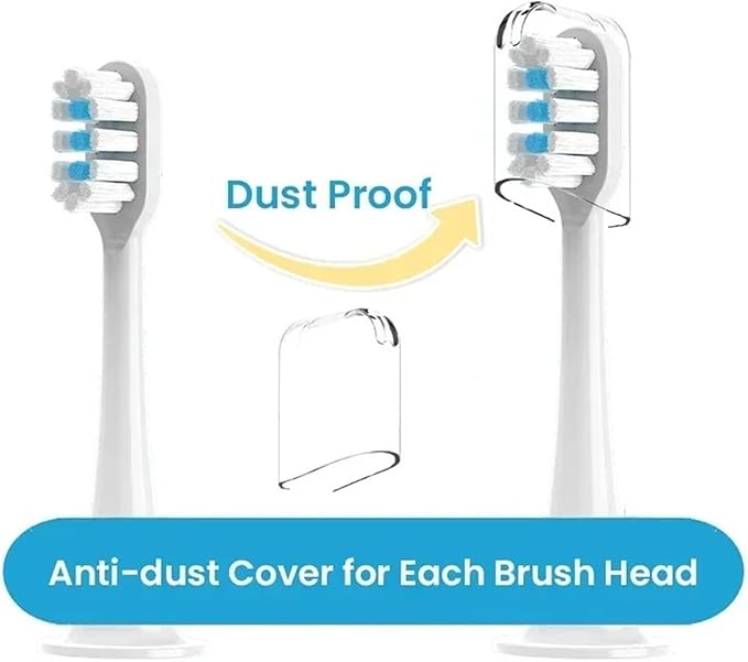 Replaceable Brush Heads Compatible for XIAOMI MIJIA T301 T302 Soft Dupont Clean Bristle WhiteBlue Dark Blue Sonic Nozzles(6 White)
