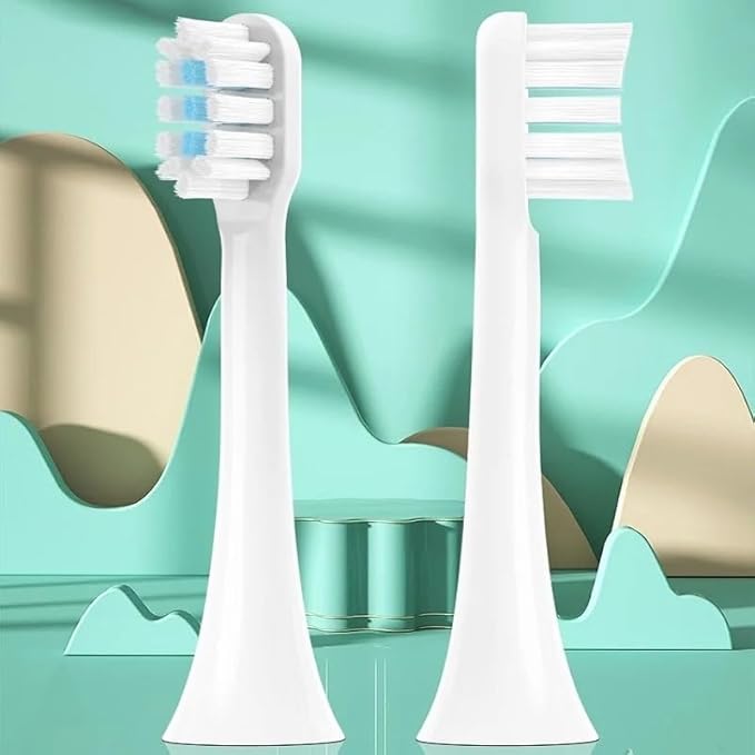 Replacement Brush Head Compatible with XIAOMI MIJIA T300/T500/T700 Sonic Electric Toothbrush Heads Soft Bristle Nozzle Deep Clean(16 pcs White Pink)