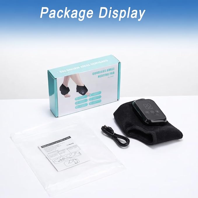 MONNIK 2026 Portable Foot Massager with Heat Wireless Rechargeable Foot &amp Ankle Massager 3 Massage Modes 3 Heat Levels 15-Minute Auto Shut-Off for Daily Foot Relaxation (1 PC)