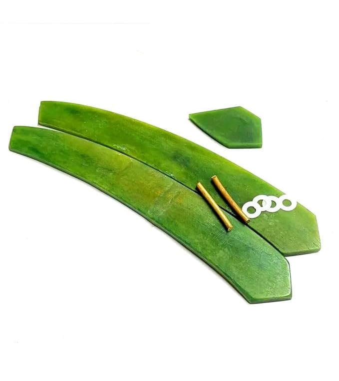 Green Dyed Buffalo Bone Straight Razor Scales Hardware For 5/8-1 Inch Blades Straight Razors Handles Restoration
