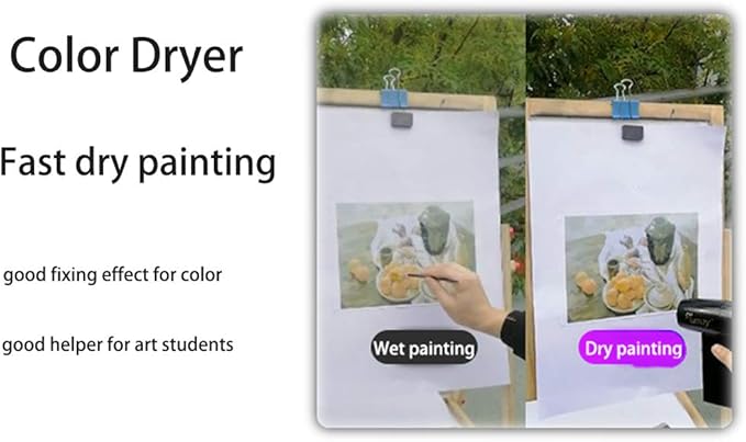 Cordless Hair Dryer Rechargeable Dry Art Painting Using with USB Output Air Work by Battery Suitable for Drying Painting Pet Hair Baby Skin Light Weight and Small Size Easy to Carry