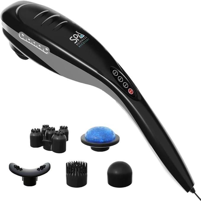 SPA SCIENCES - Vara - Handheld Deep Tissue Massager for Muscles Back Foot Neck Shoulder Leg Calf - Electric Percussion Body Massage - FSA and HSA Eligible - Helps Stimulate Cellulite Zones