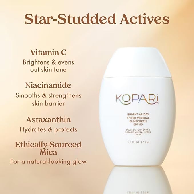 Kopari Bright as Day Sheer Mineral Sunscreen SPF 50 &amp Sun Shield On-The-Glow Sheer Sunscreen Stick SPF 40