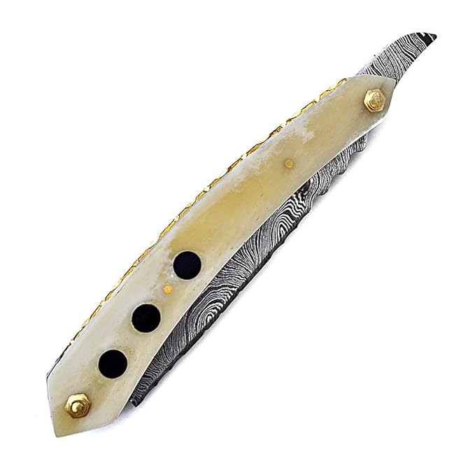 R-79 Custom Hand Made Damascus Steel Straight razor Folding Razor With Shaving Ready Classic Barber Blade Edge