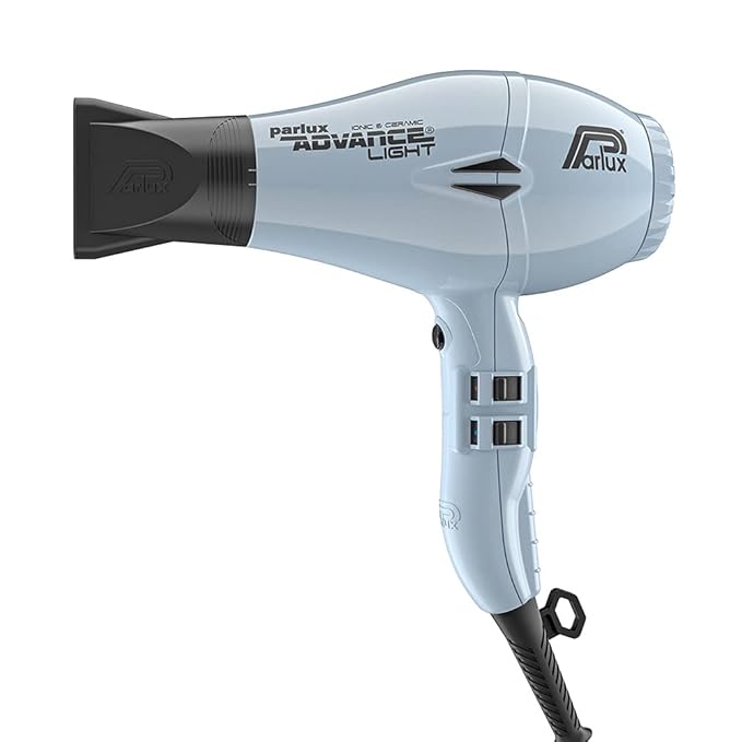 Parlux Advance Light Ionic and Ceramic Ice Hair Dryer with Miracle Detangling Brush Medium Size Nylon &amp Boar Bristles for All Hair Types – Blush Pink
