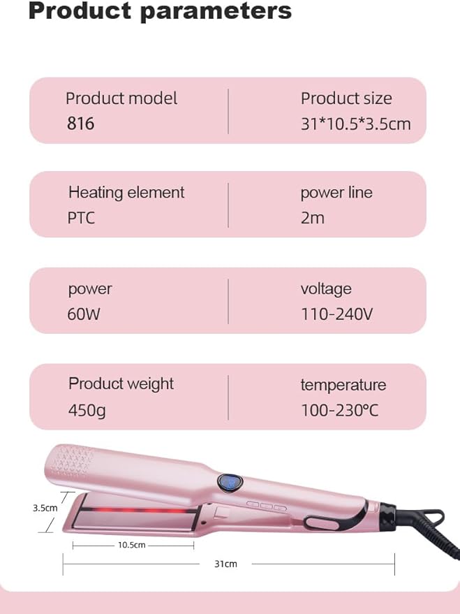 Electric Splint Infrared Splint Ceramic Multifunction Curler Hair Straightening Iron Straightener (Silver)