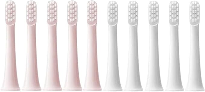Compatible for MIJIA T100 Replacement Brush Heads Sonic Electric Toothbrush Vacuum Soft Bristle Suitable Nozzles 10Pcs Clean(5Pink 5White)