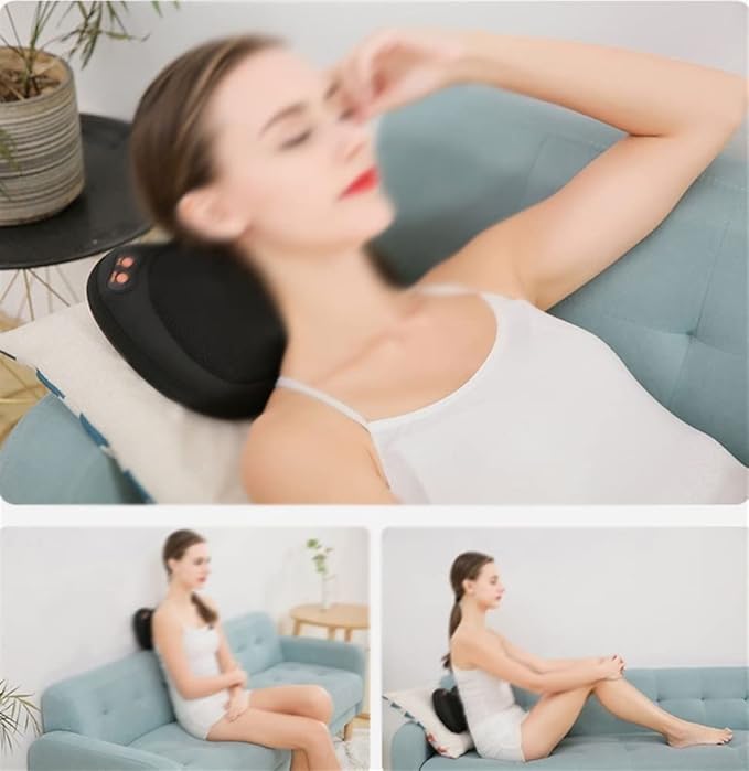 TOEWOE Back and Neck Massager with Deep Tissue Kneading Electric Back Massage Pillow Perfect for Back Neck Shoulders Legs Foot Body Muscle Pain Relief (Color : Black)