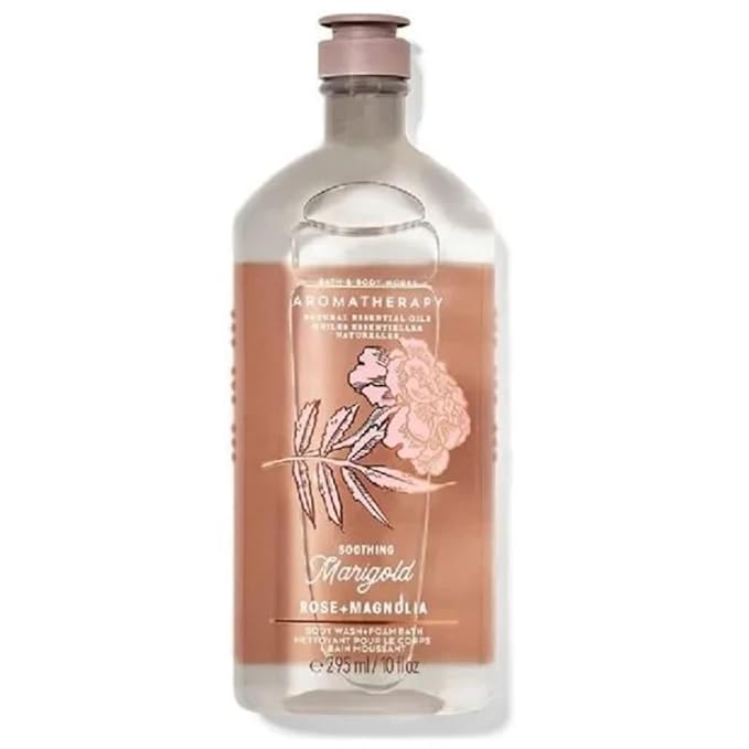 Bath and Body Works Aromatherapy Body Wash and Foam Bath 10 Fluid Ounce (Rose &amp Marigold)