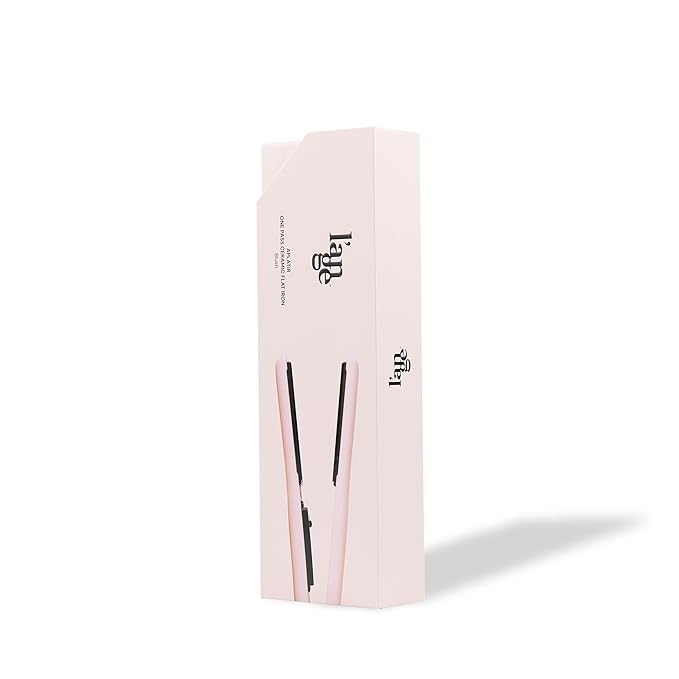L'ANGE HAIR Aplatir Ceramic 1 Flat Iron | Adjustable Temp &amp Dual Voltage Hair Straightener | Tourmaline-Infused Plates for Smooth Frizz-Free Styling | 1 Inch Styling Tool (Blush)