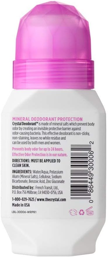 Crystal Body Deodorant Roll-On 2.25 oz (Pack of 12)