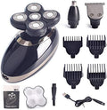 Head Shavers for Bald Men 3 In 1 Electric Shaver Men 4D FIVE Blade Heads Razor Clipper Nose Hair Trimmer Rechargeable Men Ear Trimmer Face Care Shaving (Color : P93099-A)