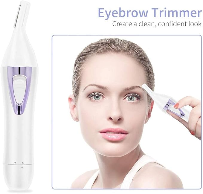 Eyebrow Trimmer Long Nose Hair TrimmerNose Hair Trimmer Razor Clipper Kit Combo Gun Face Nose Facial Eyebrow Hair Beard Trimmer (Color : White)