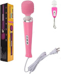 Body Massager Handheld Vibrating Powerful Electric Back Massage for Woman Sports Recovery Muscle Aches Pain Shoulder Leg Foot Long Handle Tool and Small Toy (Pink Big and Pink Mini Toy)