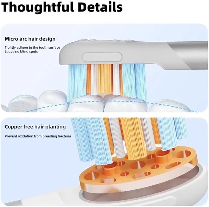Compatible for Oclean Children's Electric Toothbrush Head Soft Bristles Interactive Design Gum Protection Baby Full Effect Cleaning Accessory(Oclean P3K6 6Pcs)