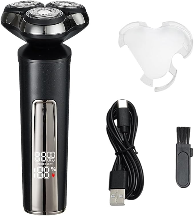 PATIGARU Electric Razors for Men - IPX7 Waterproof for Wet &amp Dry Shave Portable Razor with LCD Display Beard Trimmer Cordless with USB-C Charging Cable