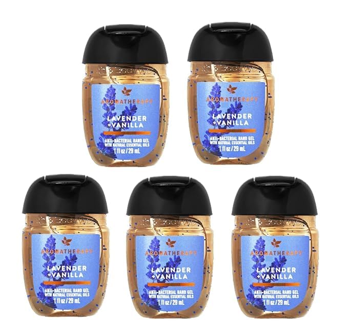 Lavender + Vanilla Pocket Hand Sanitizers – Pack of 5 (1 oz Each)