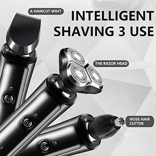 Head Shavers for Bald Men 3 in 1 Electric Shaver Razor for Men Shaving Machine 4D Smart Male Rechargeable Three-Head Nasal Hair Trimmer Kit