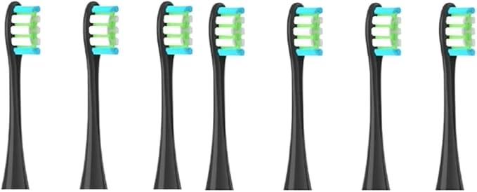 Compatible for Oclean - 7pcs Replacement Brush Heads Fit Flow/X/X PRO/Z1/F1/One/Air 2/SE Soft Dupont Bristle Vacuum Packaging(7pcs Black)