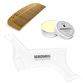 Beardoholic Beard Balm Comb and Shaping Tool Set – 100% All Natural 100% Pearwood – Anti-Static Eliminates Tangles and Ingrown Hairs Itch and Dandruff – Shape and Style Beard With Ease