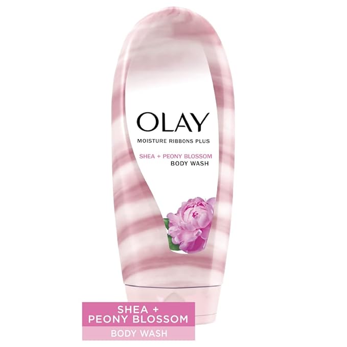Olay Body Wash for Women Moisture Ribbons Plus Deep Conditioning &amp Moisturizing Formula Long Lasting Smooth Soft Skin For All Skin Types Shea Butter &amp Peony Blossom Scent 18 fl oz (Pack