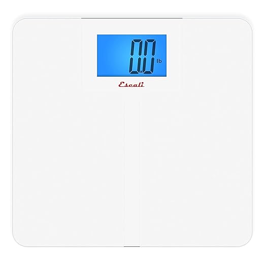 Escali High Capacity Anti-Slip Digital Bathroom Scale for Body Weight with Extra-High 562-lb Capacity Batteries Included