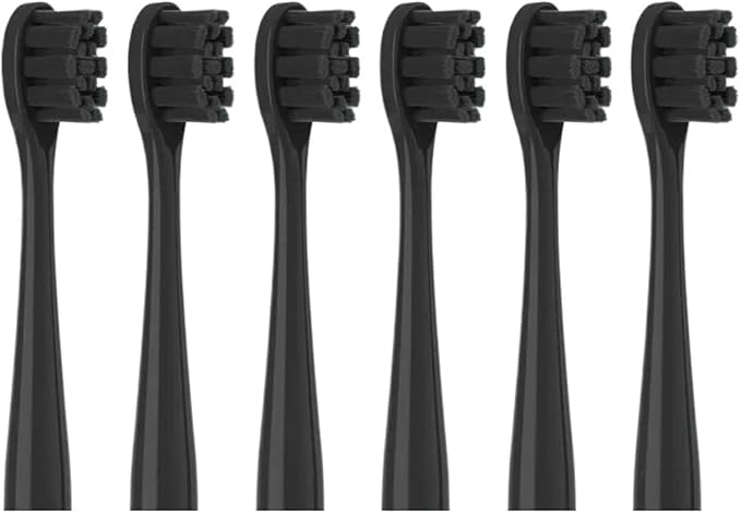 6CS Toothbrushes Head for Y1S/Y4/U1/U2/U3/P1/P4 Soft Sonic Electric Toothbrush Clean Nozzles(6CircylarBlack)