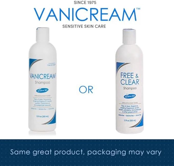 Vanicream Shampoo (12 Fl Oz) Gentle Facial Cleanser with Pump Dispenser (8 fl oz) Gentle Body Wash (12 Ounce) Bundle
