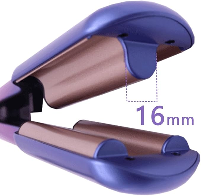 Hair Crimper Iron16mm 3 Barrel Hair WaverBeach Waves Curling Iron for Long &amp Short HairCeramic Hair Crimper with Adjustable TemperatureDual VoltageFast Heat