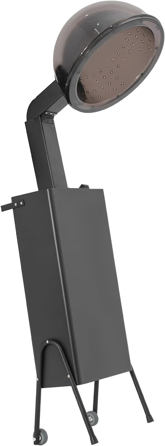 Professional Salon Hair Dryer with Timer 1200W - Adjustable Hooded Hair Dryer for Home &amp Salon Use 3 Temperature Settings 60 Min Timer 12 Drying Hood (with Stand)