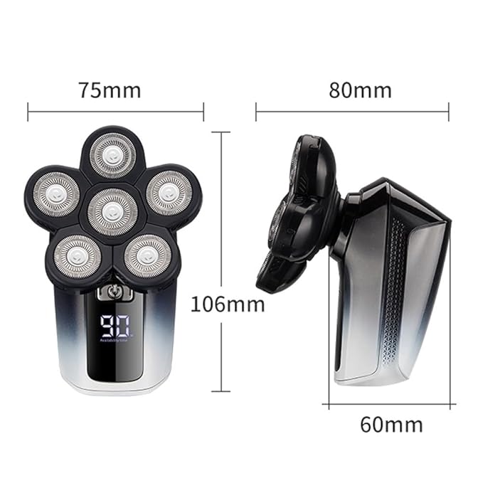 Head Shavers for Bald Men 6 In 1 Rechargeable Electric Shaver 6 Floating Heads Bald Electric Shaver Grooming Kit Shaver For Men