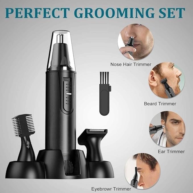 Nose Hair Trimmer-Professional Painless Ear and Nose Hair Trimmer for Men and Women Waterproof Dual Edge Blades for Easy Cleaning 3 in 1 Ear Nose Eyebrow and Facial Trimmer