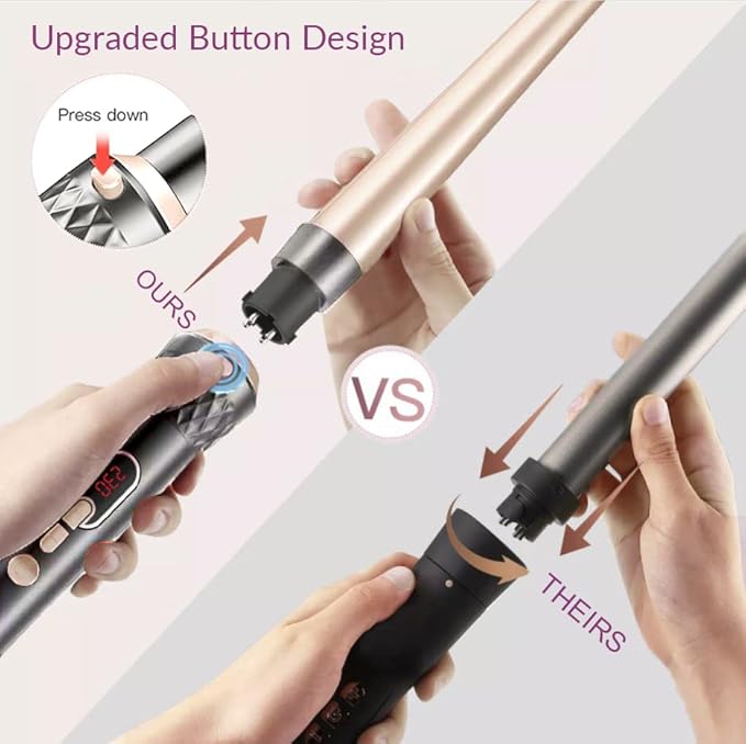 Mr Big Triple Waver Curling Iron Set for Beachy Waves has the 4 Most Used Wands 1” Waver Crimper &amp Wands from ½” to 1.25” Great for Long Hair Travel Bag &amp Accessories Fast Heat for All Ha