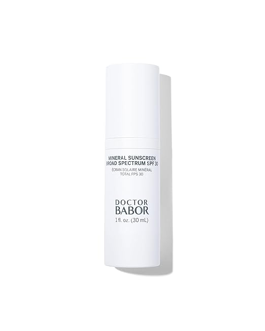 DOCTOR BABOR Solar Defense Mineral Face Sunscreen SPF 30 Physical Protection with No White Cast Non Tinted Sheer Mineral Coverage for Anti Aging and Wrinkle Defense Moisturizing Under Makeup 1 oz.