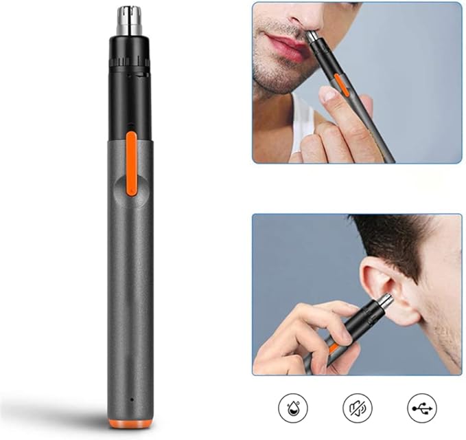 Electric Nose Ear Hair Trimmer Effctive for Men and Women with USB Fast Charge Low Noise Mini Pen-Grip Portable Nose Epilator