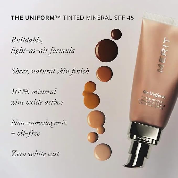 The Uniform Tinted Mineral Sunscreen Broad Spectrum SPF 45 Fragrance Free Non-Comedogenic Lightweight buildable oil-free - Size: (1.7 oz/50 mL) - Color: (2 - rich cool)