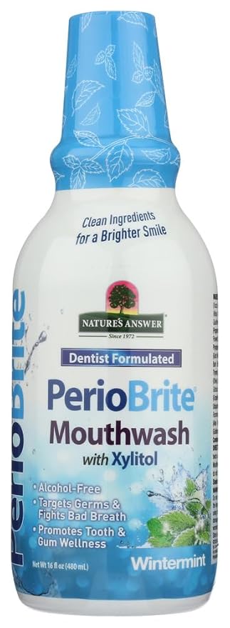 Nature's Answer Periowash Alcohol-free Mouthwash Wintermint 16 Ounce (Pack of 12)