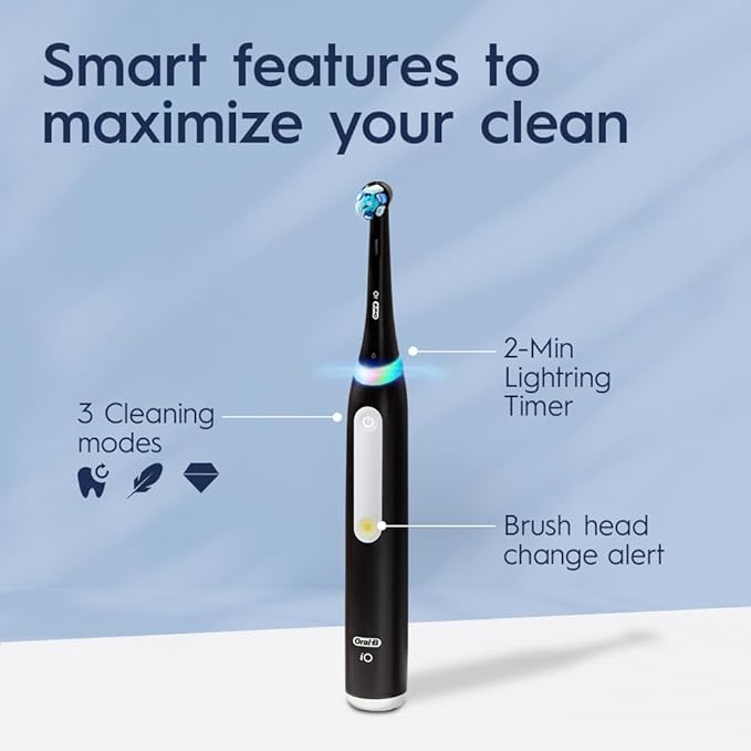 Oral-B Rechargeable Electric Toothbrush iO3 Clean &amp Protect 3 Cleaning Modes Visible Pressure Sensor White