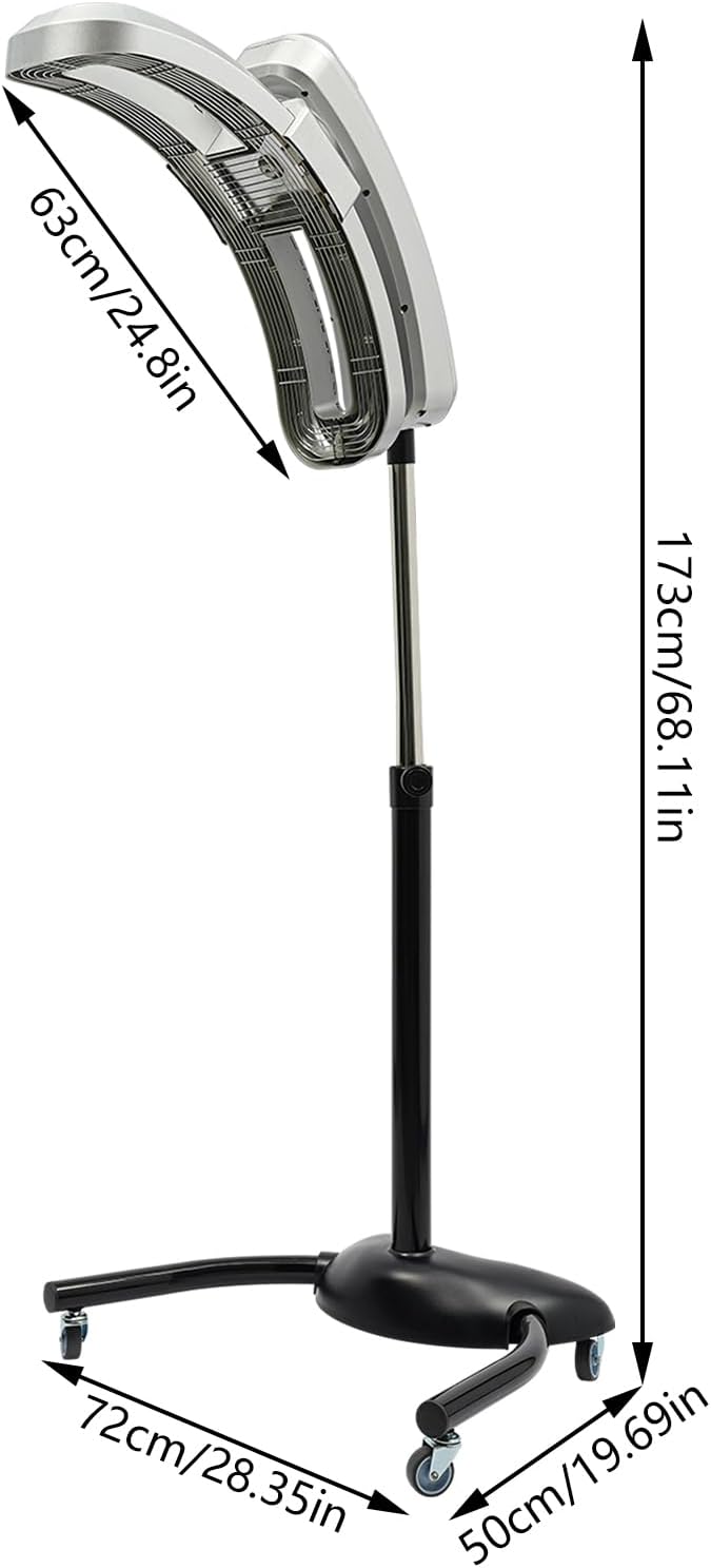 Professional Orbiting Infrared Hair Dryer Professional Floor Dryer on Wheels 110V 950W Angle Temperature Height Adjustable Standing Hair Processor for Beauty Spa Home Salon Equipment