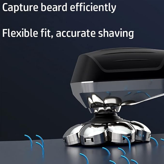 Head Shavers for Bald Men Waterproof 6in1 Powerful LCD Display Electric Shaver Beard Hair Trimmer for Men Electric Razor Bald Shaving Machine face Body (Color : 6 in 1)