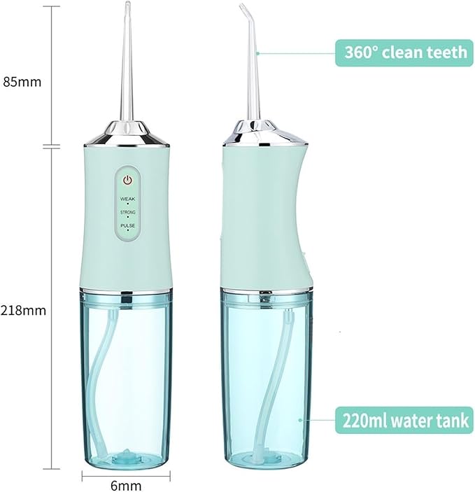 Oral Irrigator Portable 4 Tip 3 Modes Waterproof Teeth Cleaner(White)