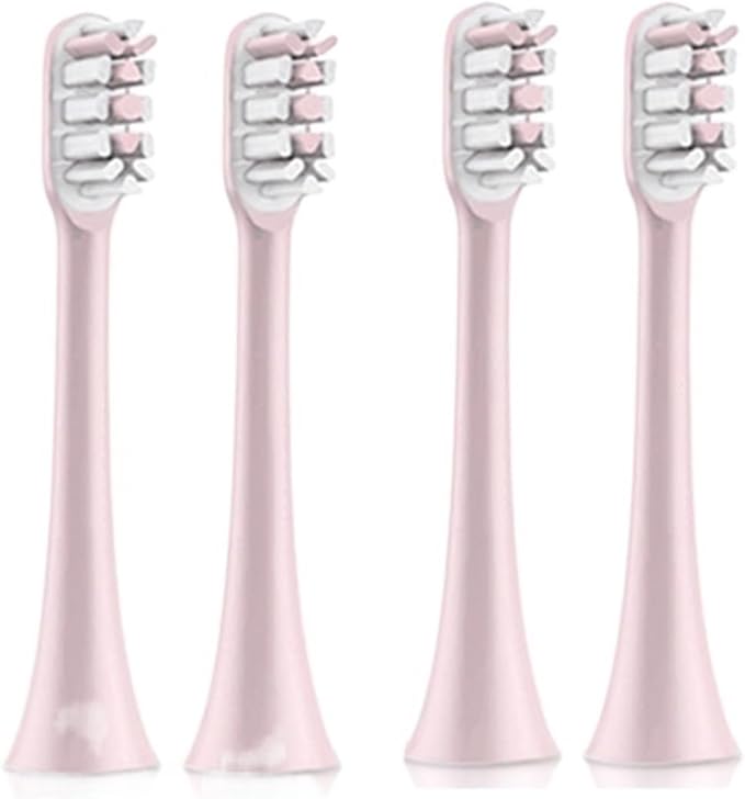 2/4PCS Electric Toothbrush Heads ReplacementCompatible for SOOCAS X1 X3 X3U X5 Teeth Brush Replacement Heads(Pink 4 pcs)
