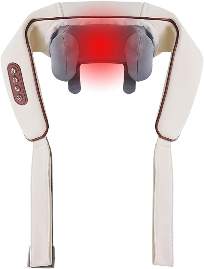 Neck Massager with HeatTherapexa Neck &amp Shoulder Massager6D Shiatsu Back Massager for Pain Relief Deep TissueMassager for Leg Muscle Soreness(Khaki)