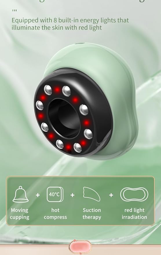 Electric Cupping Massager12th Gear Cupping Set Magnetic Bead Negative Pressure gua sha HeatingRechargeable Compact and Portable