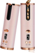Wireless Portable Curling Iron Automatically Turns Off in Ten Minutes 6-Speed Temperature Adjustment LED Screen Suitable for Long and Short Hair (Pink)