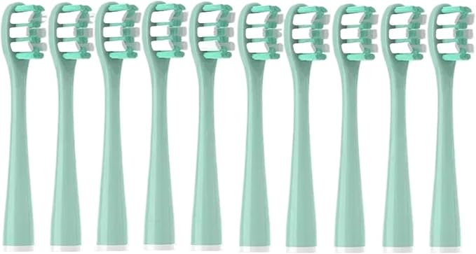 10PCS Replacement Brush Heads Compatible for Y1S/Y4/U1/U2/U3/P1/P4 Soft Toothbrush Clean Nozzles(10PureMintGreen)